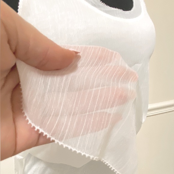 ANN TAYLOR White Tulle & Cotton Racerback Flowy Tanktop - Picture 9 of 16